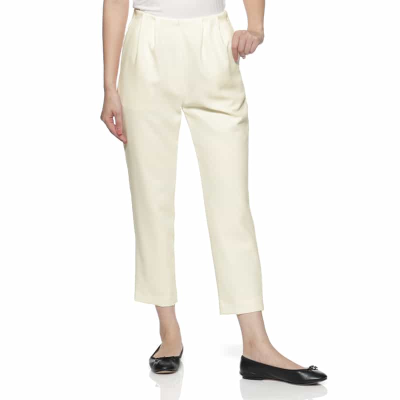 BARNEYS NEW YORK セットアップ ウォッシャブル ダブルクロステーパードパンツ OFF WHITE