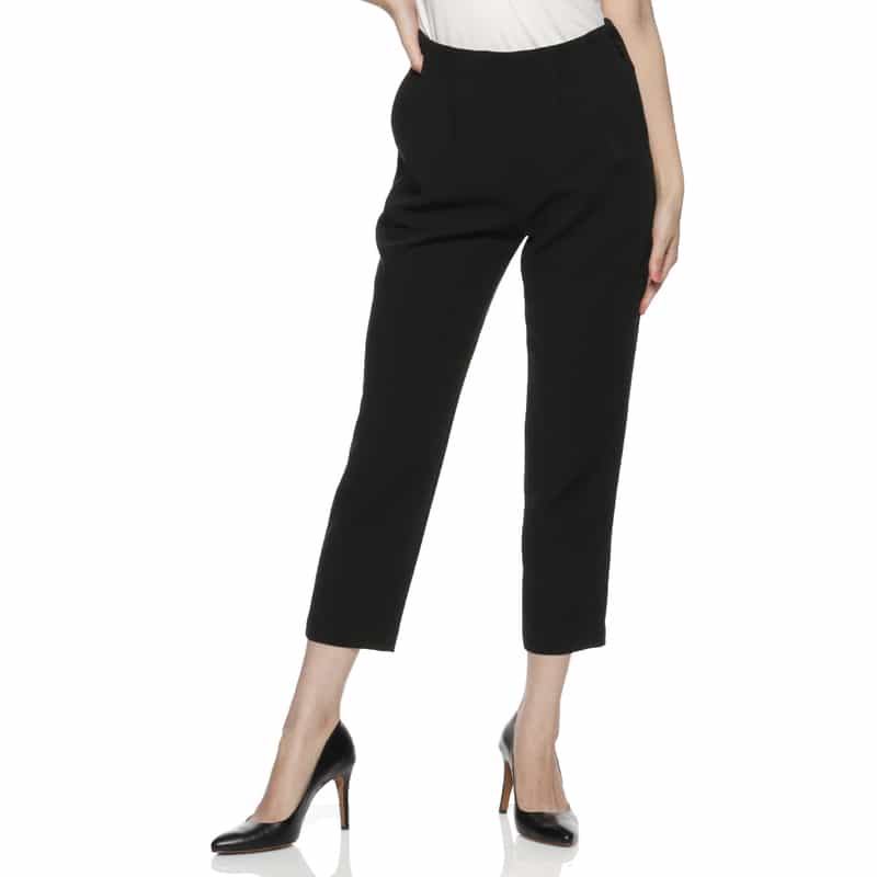 BARNEYS NEW YORK セットアップ ウォッシャブル ダブルクロステーパードパンツ BLACK