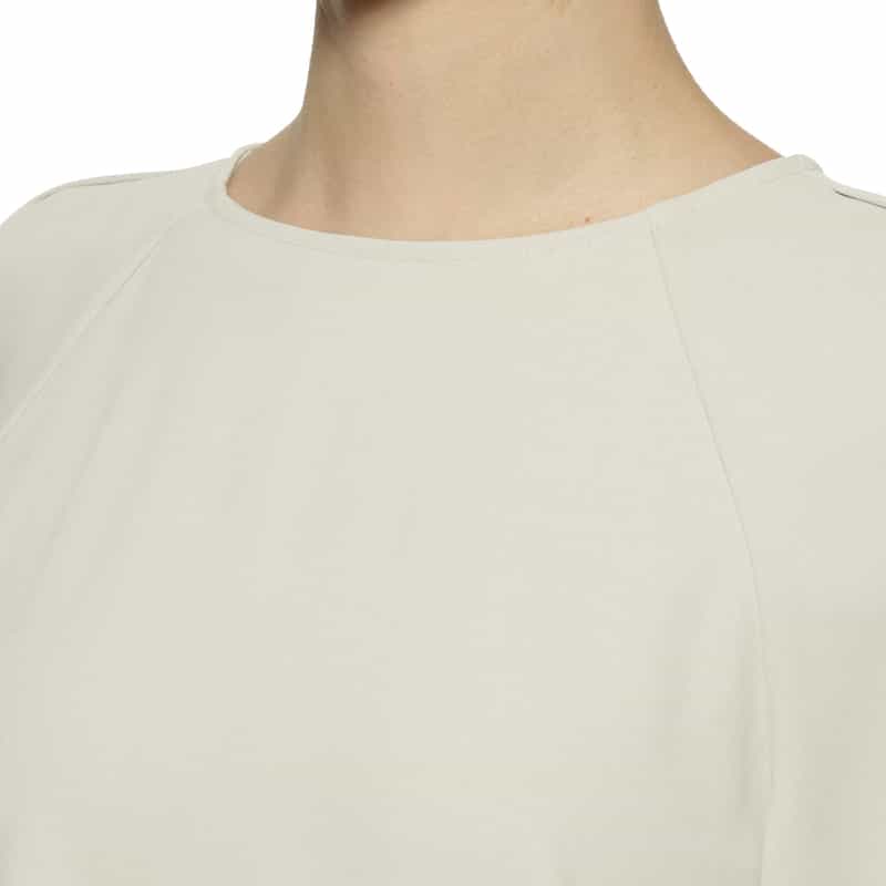 BARNEYS NEW YORK ウォッシャブル ギャザースリーブIラインドレス GRAY BEIGE