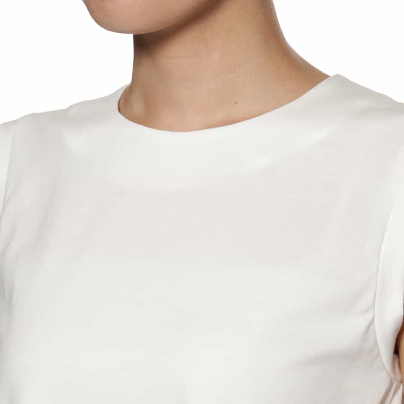 BARNEYS NEW YORK ウォッシャブル コンビネーションフレアヘムカットソー WHITE