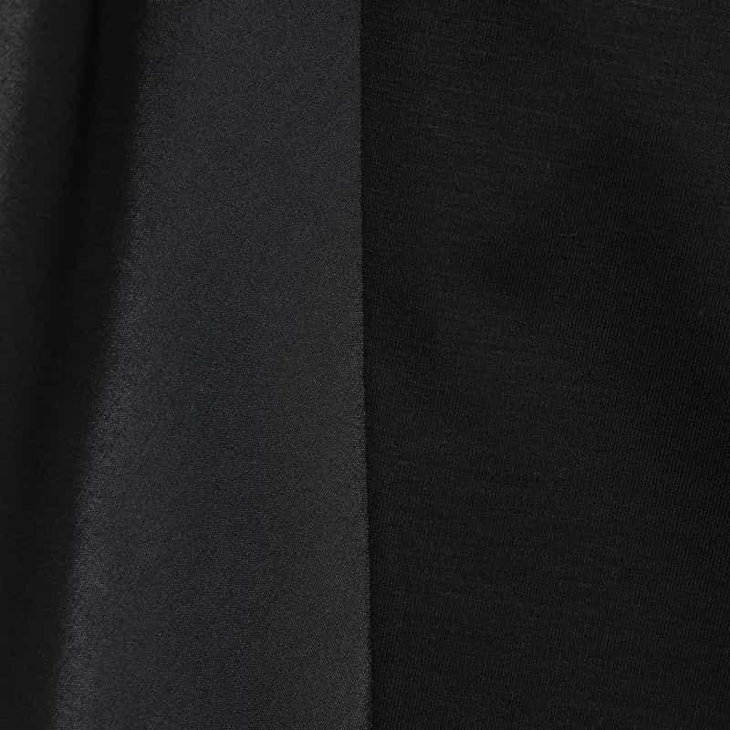 BARNEYS NEW YORK ウォッシャブル コンビネーションフレアヘムカットソー BLACK