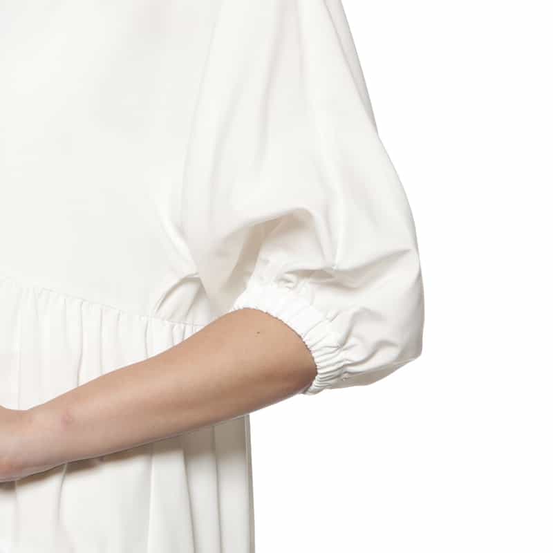 BARNEYS NEW YORK ウォッシャブル ティアードロングドレス WHITE