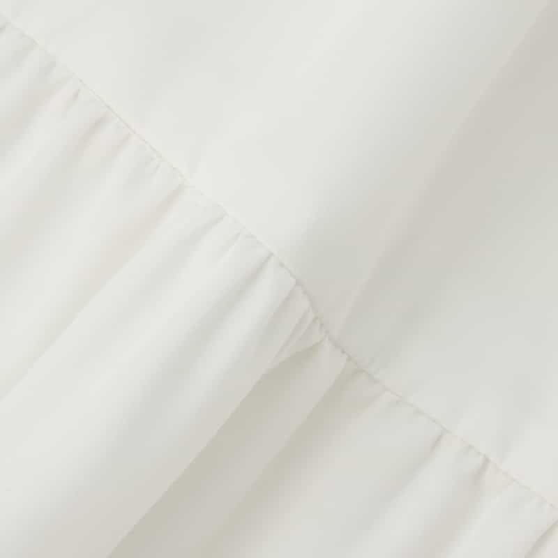 BARNEYS NEW YORK ウォッシャブル ティアードロングドレス WHITE