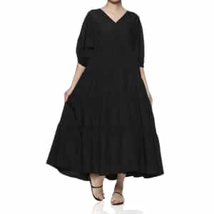 ウォッシャブル ティアードロングドレス