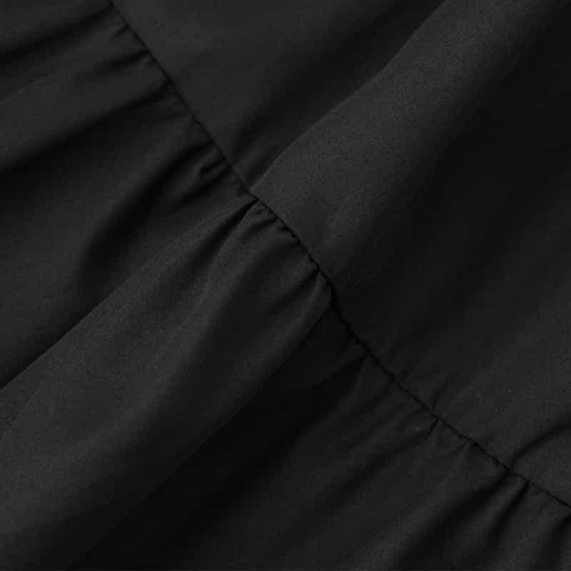 BARNEYS NEW YORK ウォッシャブル ティアードロングドレス BLACK