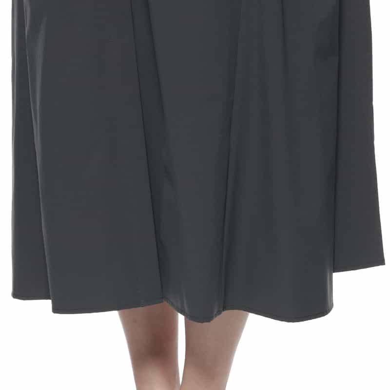 BARNEYS NEW YORK ウォッシャブル サイドギャザードレス DARK GRAY