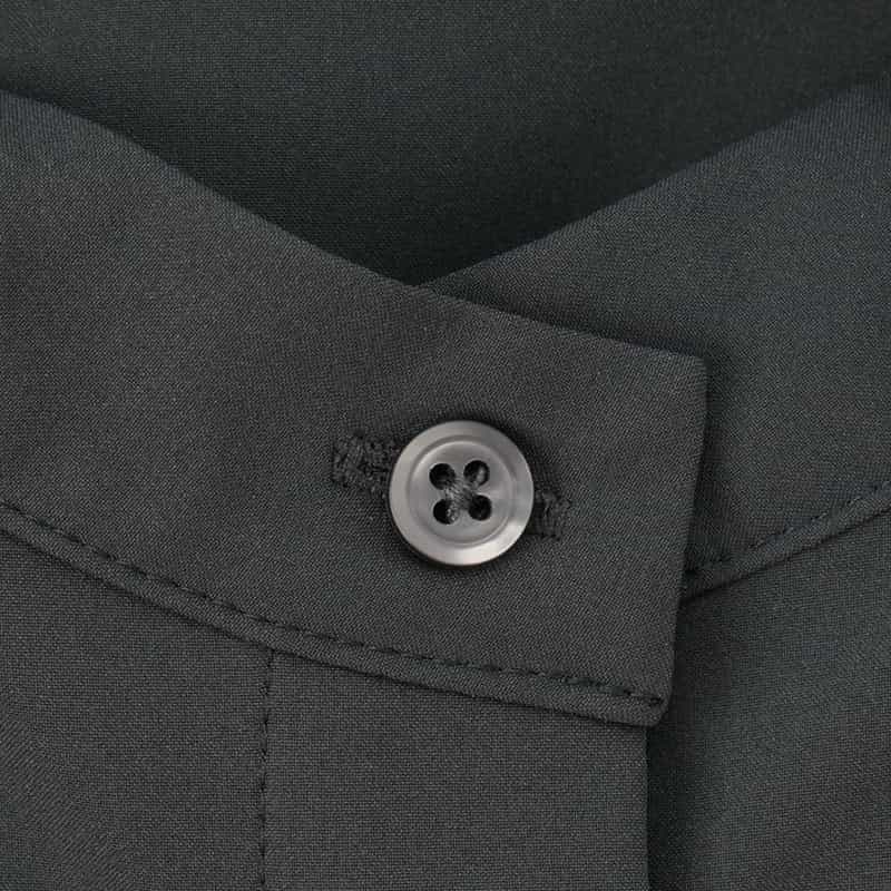 BARNEYS NEW YORK ウォッシャブル サイドギャザードレス DARK GRAY