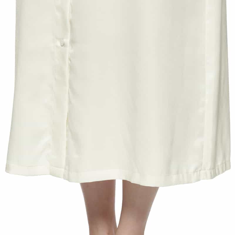 BARNEYS NEW YORK ウォッシャブル スタンドカラーシャツドレス WHITE