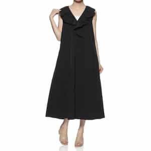 ウォッシャブル ラッフルデザインノースリーブドレス