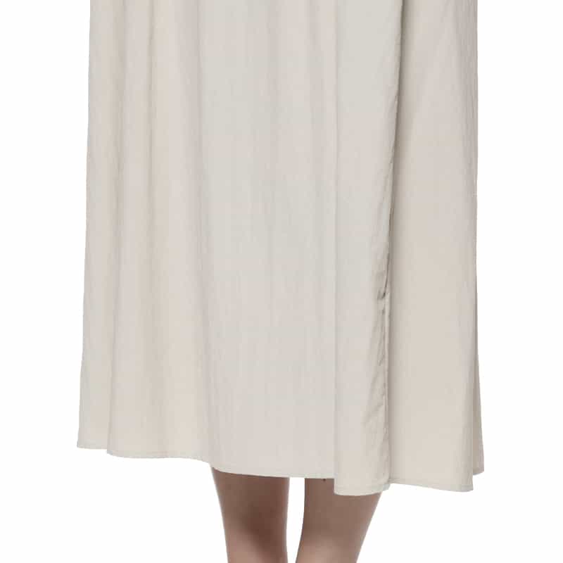 BARNEYS NEW YORK ウォッシャブル ドローコード付きオフショルダードレス BEIGE