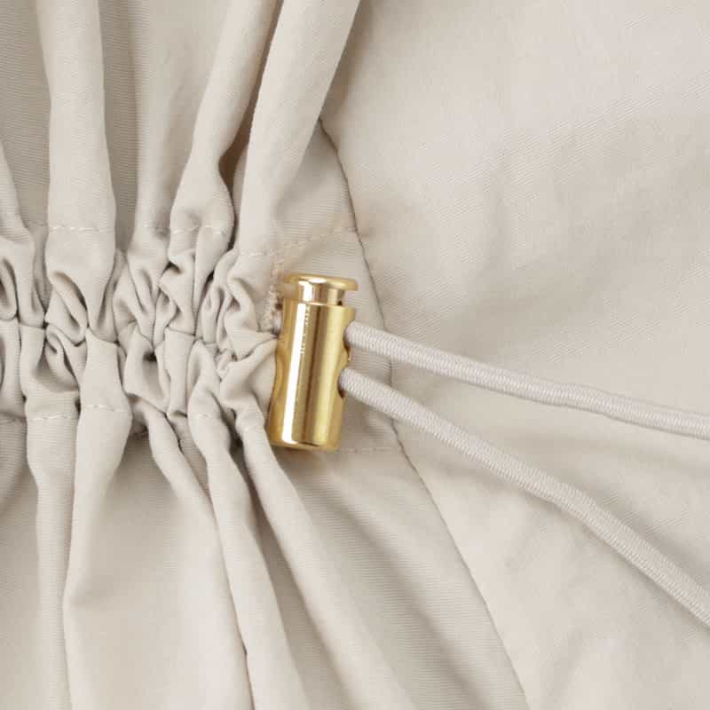 BARNEYS NEW YORK ウォッシャブル ドローコード付きオフショルダードレス BEIGE