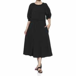 ウォッシャブル ドローコード付きオフショルダードレス