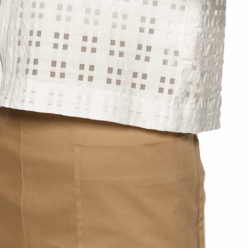 BARNEYS NEW YORK ウォッシャブル シアーチェック柄ブルゾン WHITE