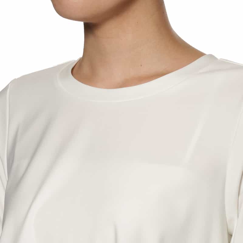 BARNEYS NEW YORK ウォッシャブル サークルレース フレアカットソー OFF WHITE