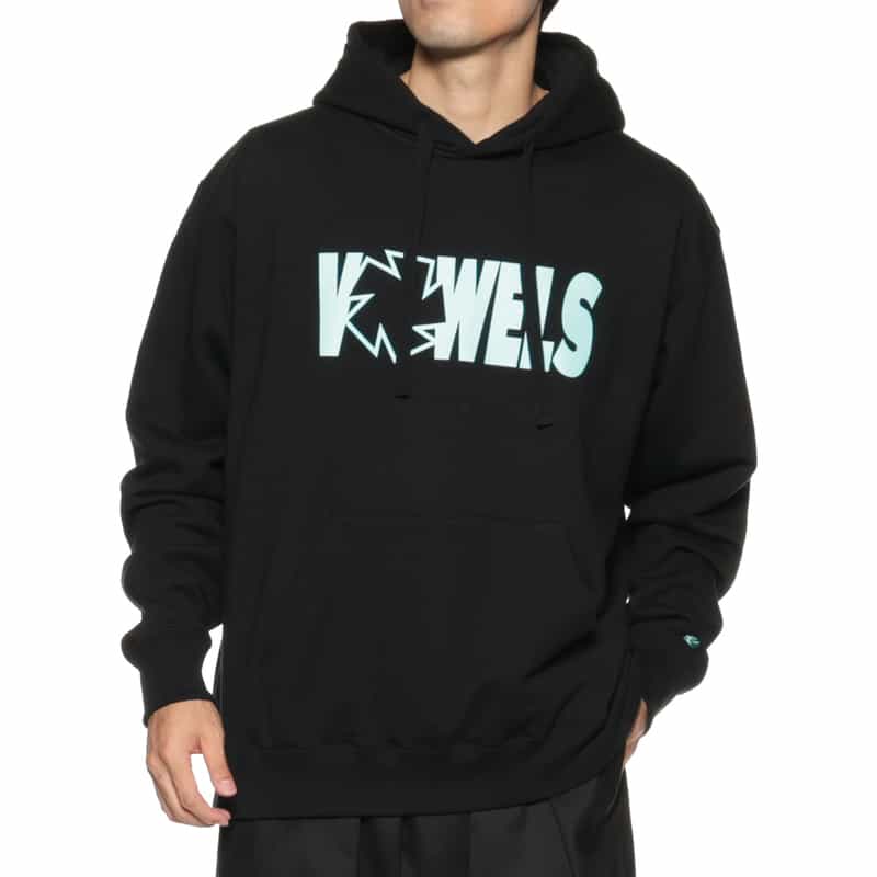 VOWELS VOWELS＜バウルズ＞ ロゴ入りスウェットフーディ BLACK