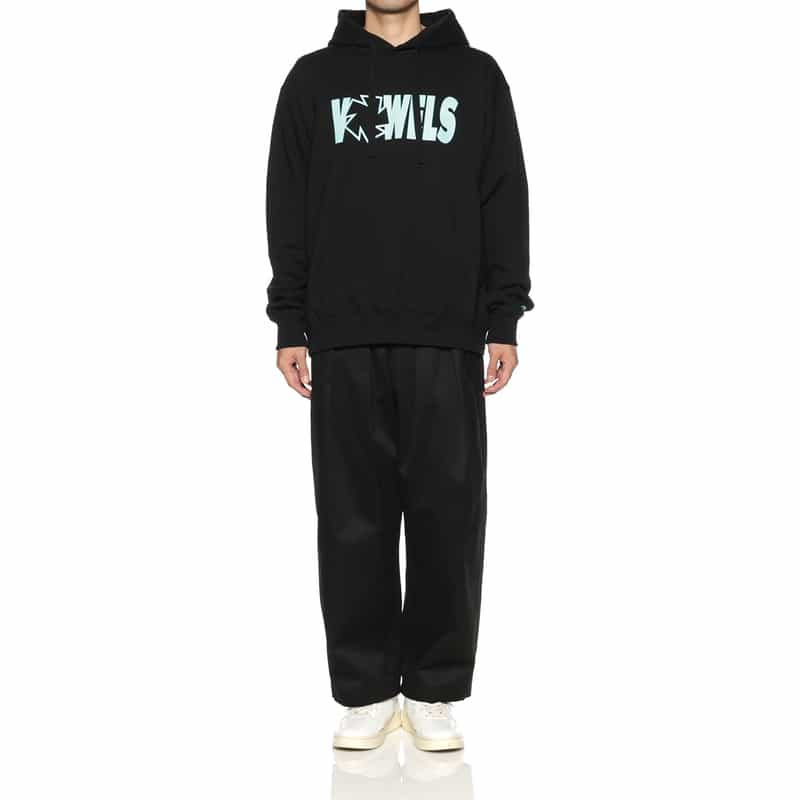 VOWELS VOWELS＜バウルズ＞ ロゴ入りスウェットフーディ BLACK