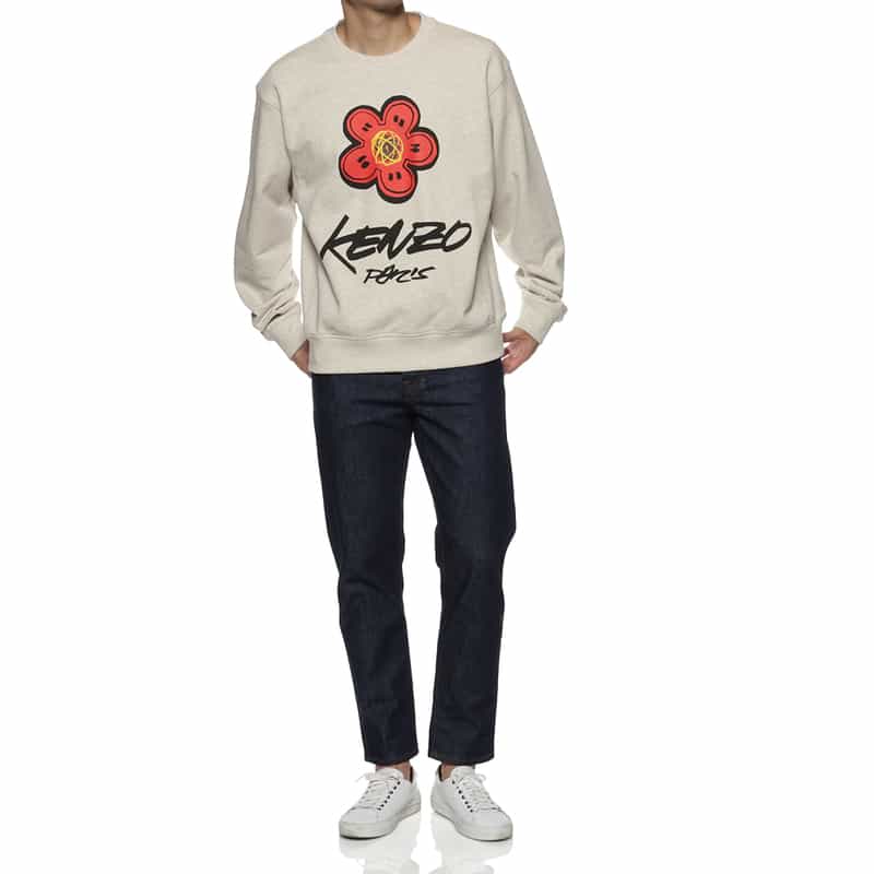 KENZO KENZO＜ケンゾー＞ "Kenzo x Futura 2000" プリント入りスウェットプルオーバー LIGHT GRAY