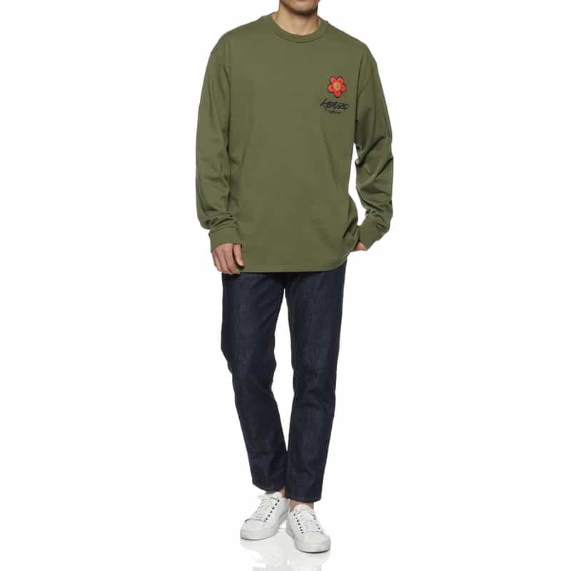 KENZO KENZO＜ケンゾー＞ "Kenzo x Futura 2000" ロングスリーブプリントTシャツ KHAKI
