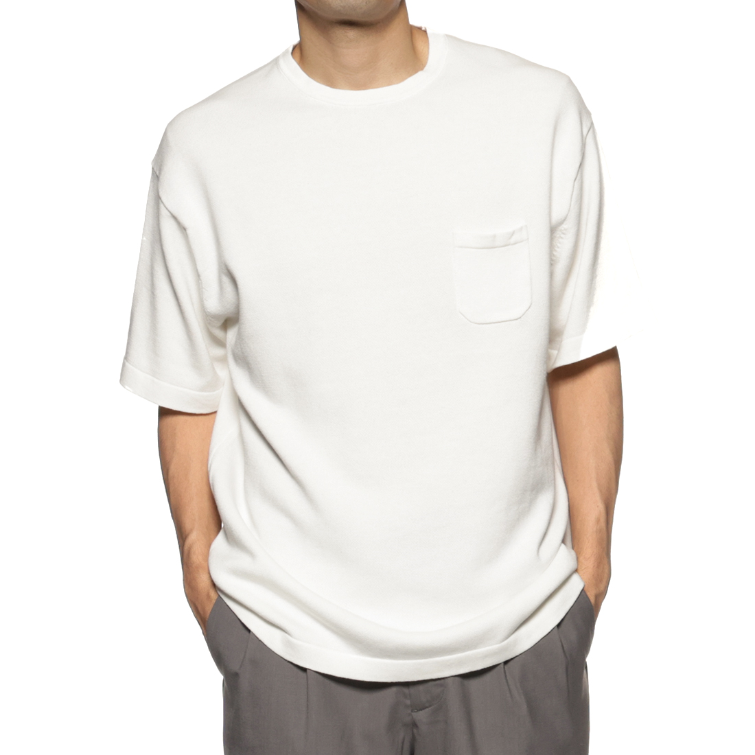 パイル素材ポケット付Tシャツ