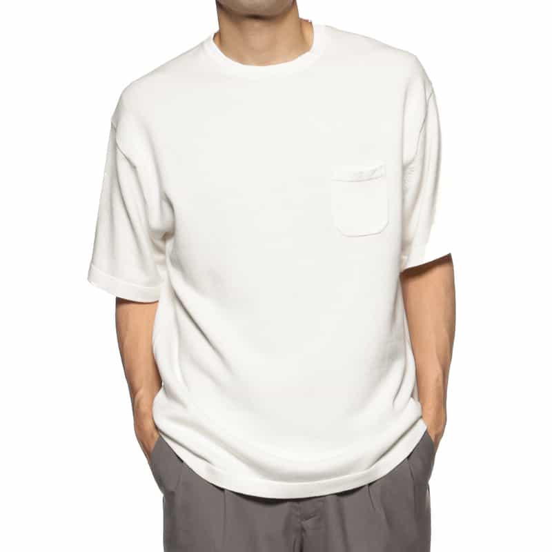 BARNEYS NEW YORK パイル素材ポケット付Tシャツ WHITE