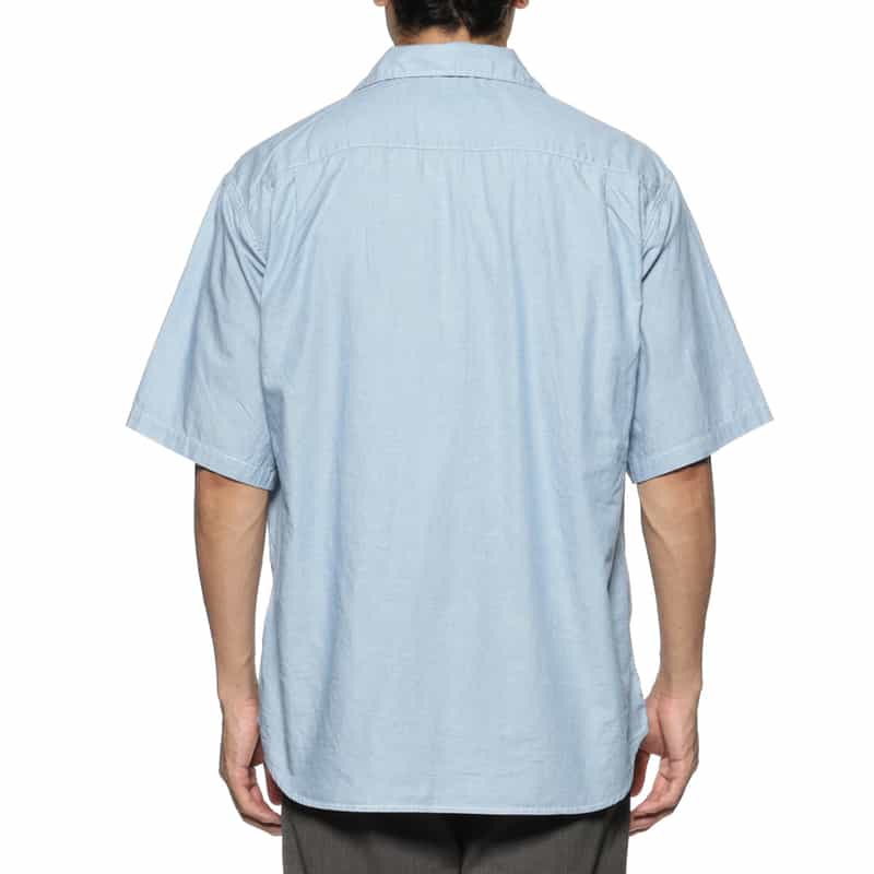 BARNEYS NEW YORK ダブルポケットオープンカラーシャツ BLUE