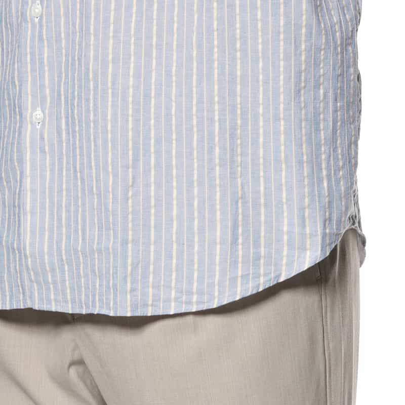 BARNEYS NEW YORK ストライプ柄カジュアルシャツ BLUE