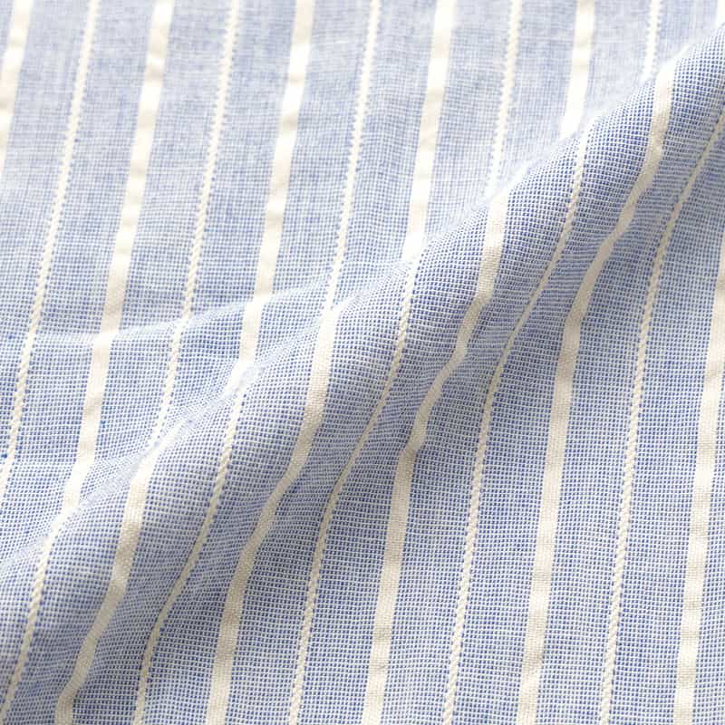 BARNEYS NEW YORK ストライプ柄カジュアルシャツ BLUE