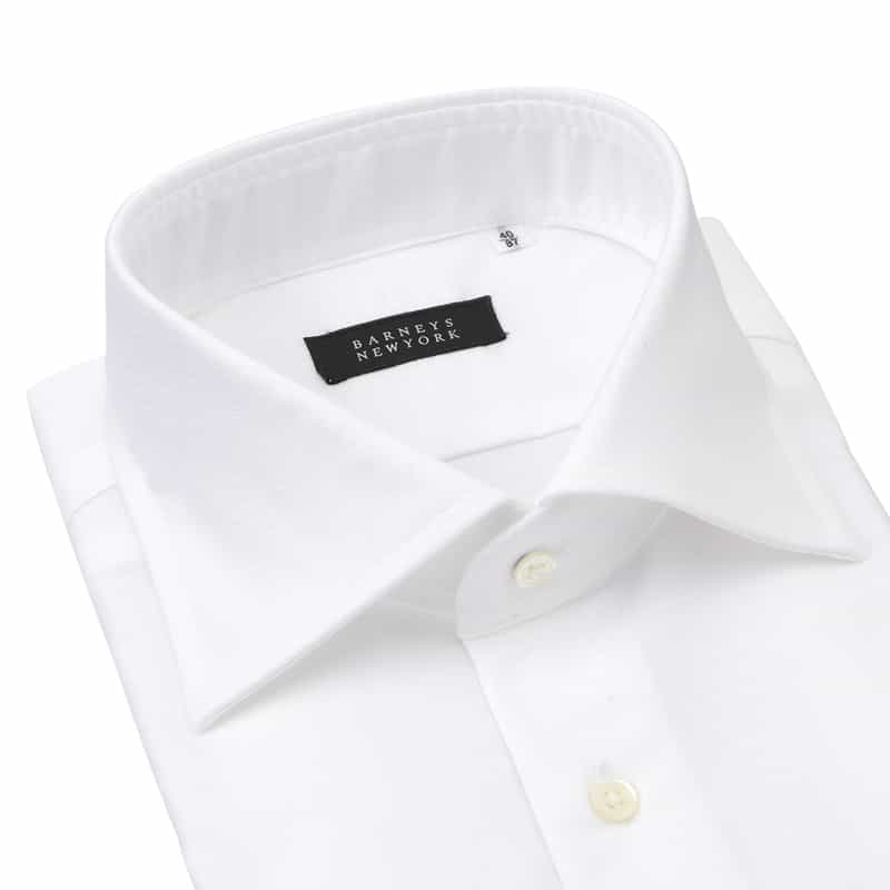 BARNEYS NEW YORK ストレッチ素材ドレスシャツ WHITE