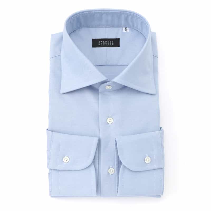 BARNEYS NEW YORK ストレッチ素材ドレスシャツ BLUE