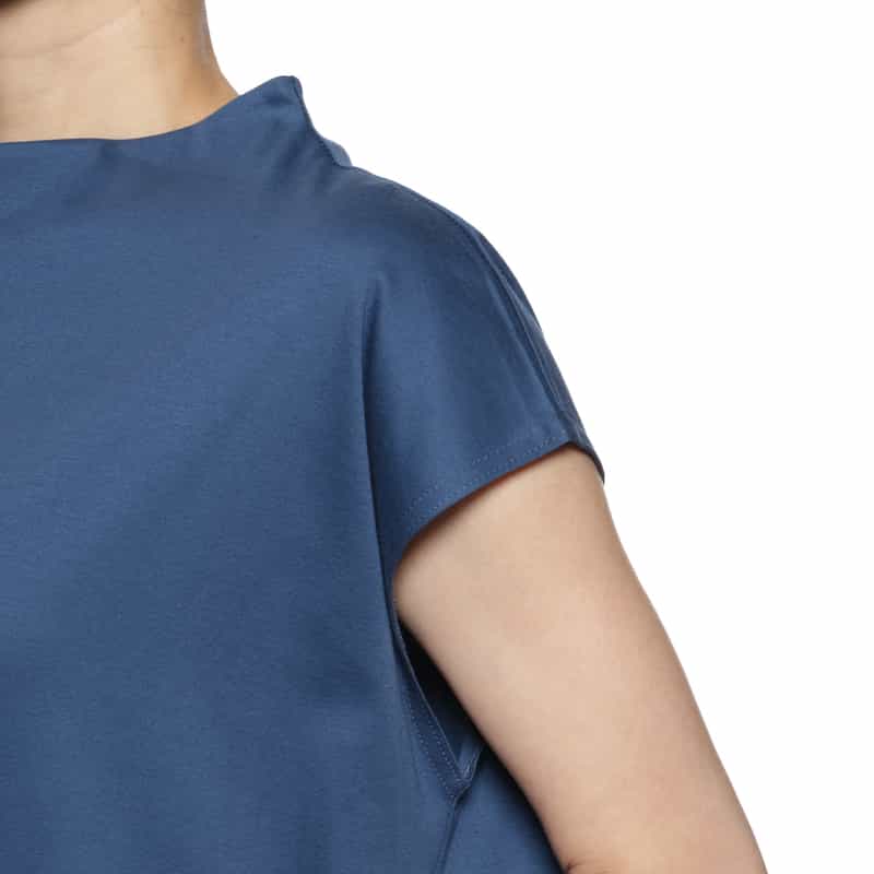 BARNEYS NEW YORK ウォッシャブル ボートネックカットソー BLUE