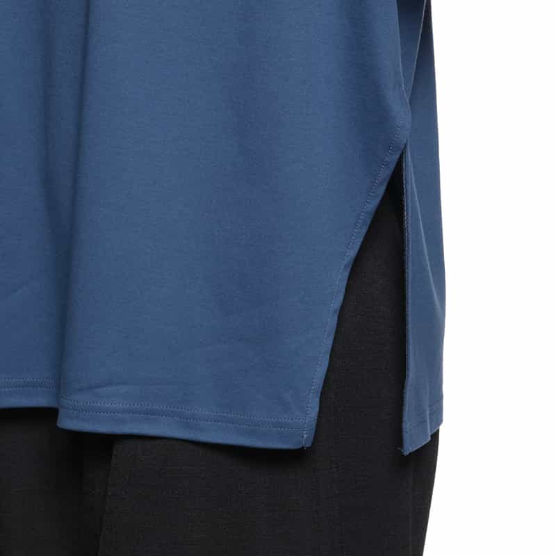 BARNEYS NEW YORK ウォッシャブル ボートネックカットソー BLUE