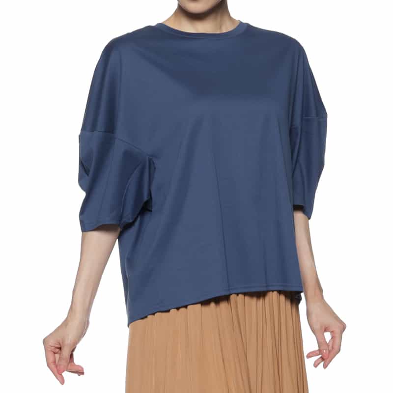 BARNEYS NEW YORK ウォッシャブル ランタンスリーブカットソー BLUE