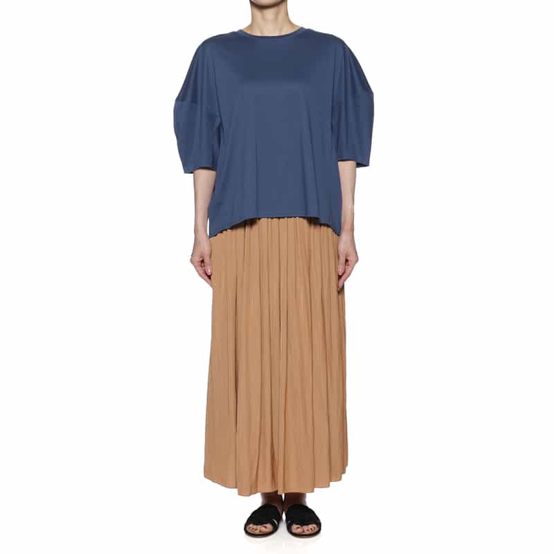 BARNEYS NEW YORK ウォッシャブル ランタンスリーブカットソー BLUE