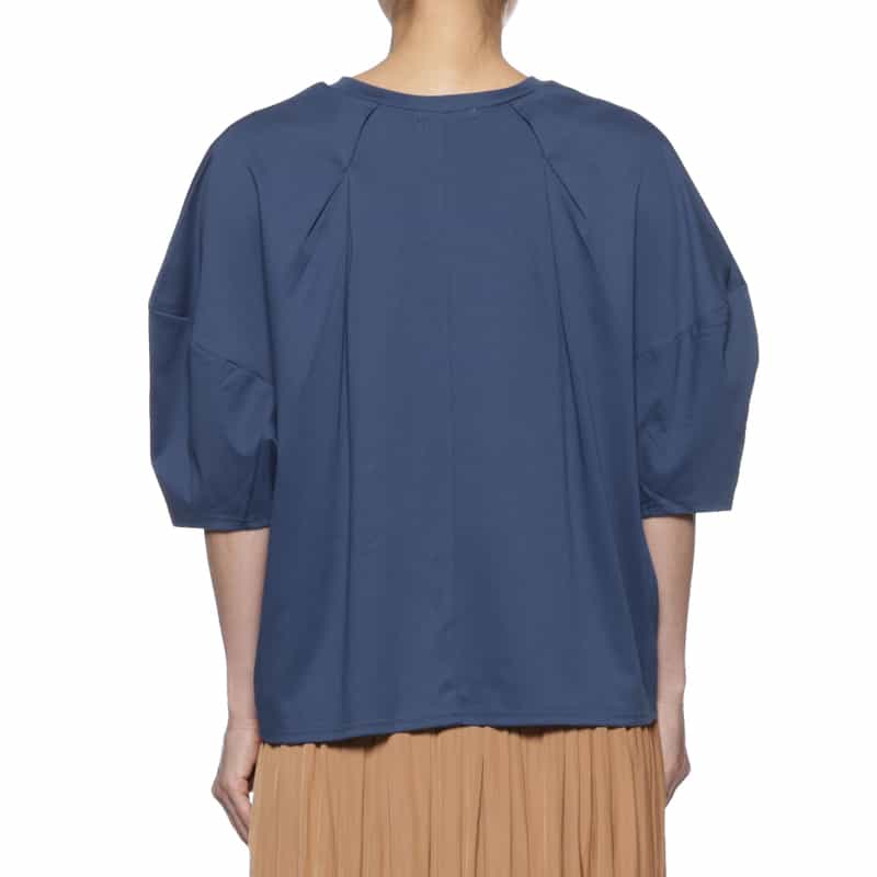 BARNEYS NEW YORK ウォッシャブル ランタンスリーブカットソー BLUE