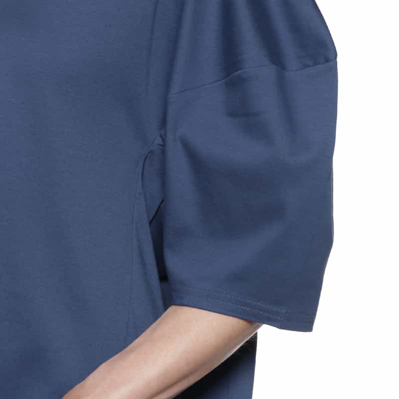 BARNEYS NEW YORK ウォッシャブル ランタンスリーブカットソー BLUE