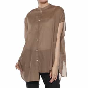 ウォッシャブル アシンメトリーフレンチスリーブシャツ