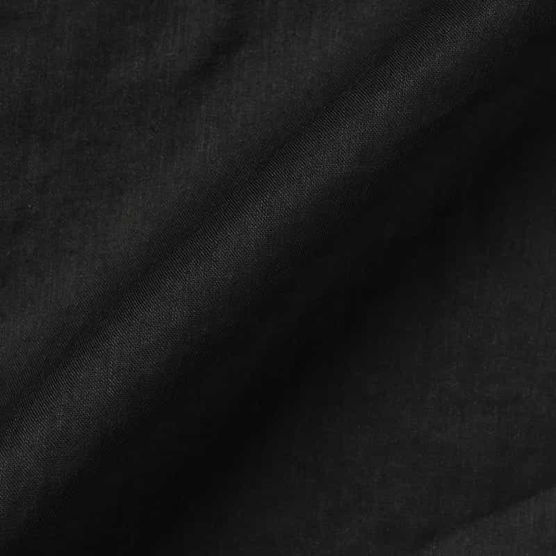 BARNEYS NEW YORK ウォッシャブル アシンメトリーフレンチスリーブシャツ BLACK