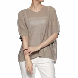 ウォッシャブル シースルーニットプルオーバー