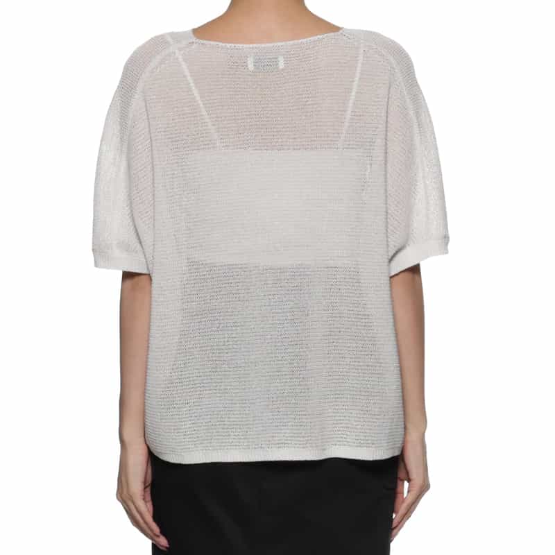 BARNEYS NEW YORK ウォッシャブル シースルーニットプルオーバー LIGHT GRAY