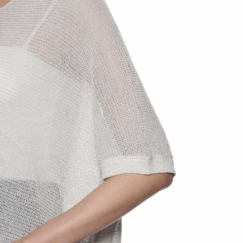 BARNEYS NEW YORK ウォッシャブル シースルーニットプルオーバー LIGHT GRAY