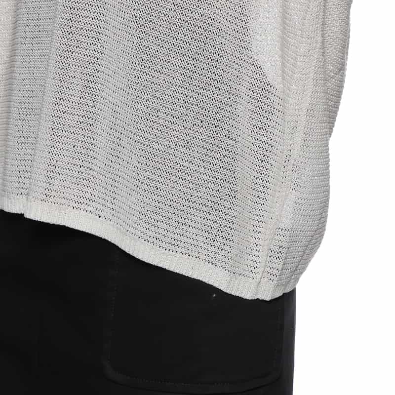 BARNEYS NEW YORK ウォッシャブル シースルーニットプルオーバー LIGHT GRAY