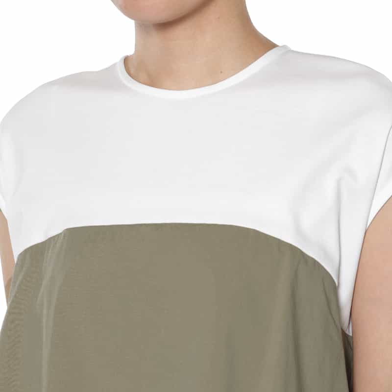 BARNEYS NEW YORK ウォッシャブル コンビネーション ペプラムドレス BEIGE