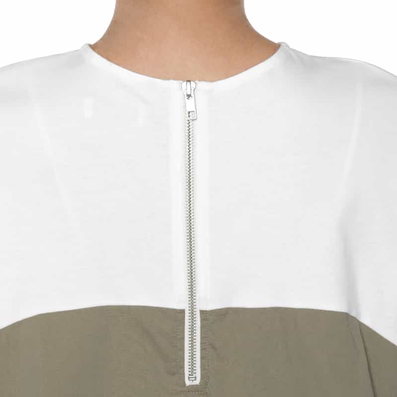 BARNEYS NEW YORK ウォッシャブル コンビネーション ペプラムドレス BEIGE