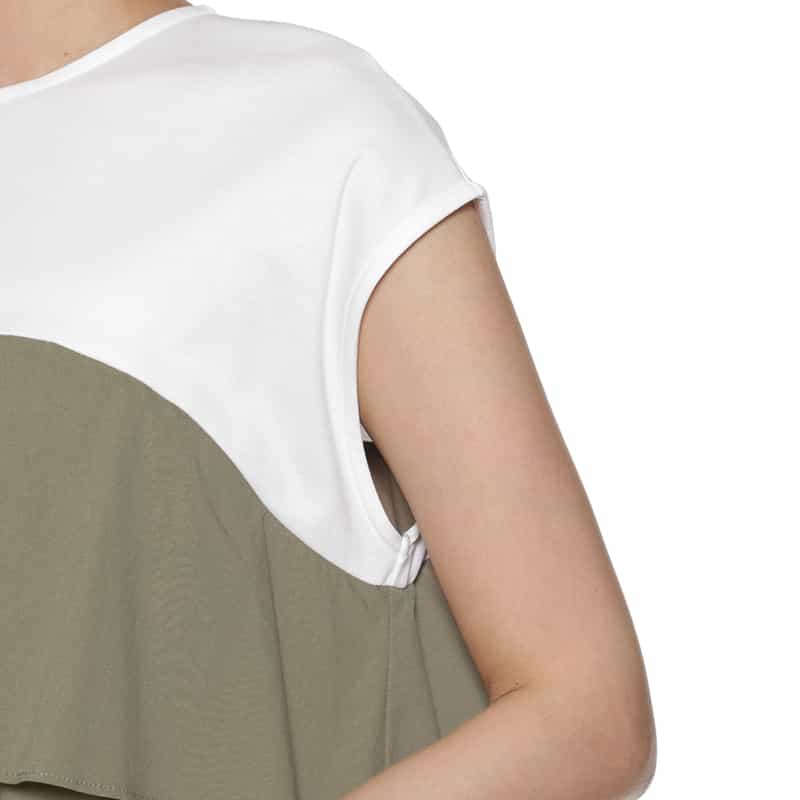 BARNEYS NEW YORK ウォッシャブル コンビネーション ペプラムドレス BEIGE