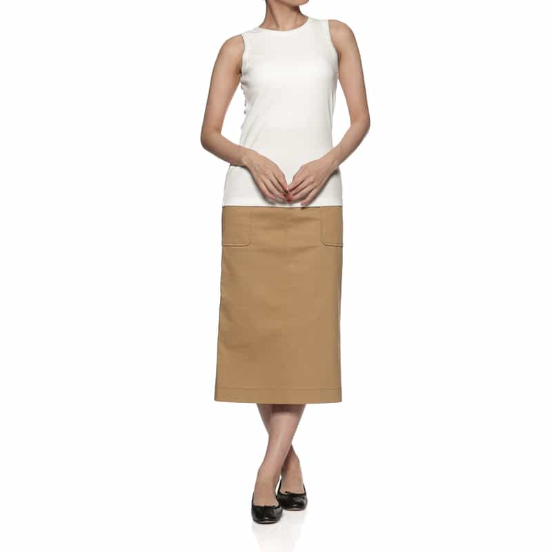 BARNEYS NEW YORK ウォッシャブル カップ付きリブタンクトップ OFF WHITE