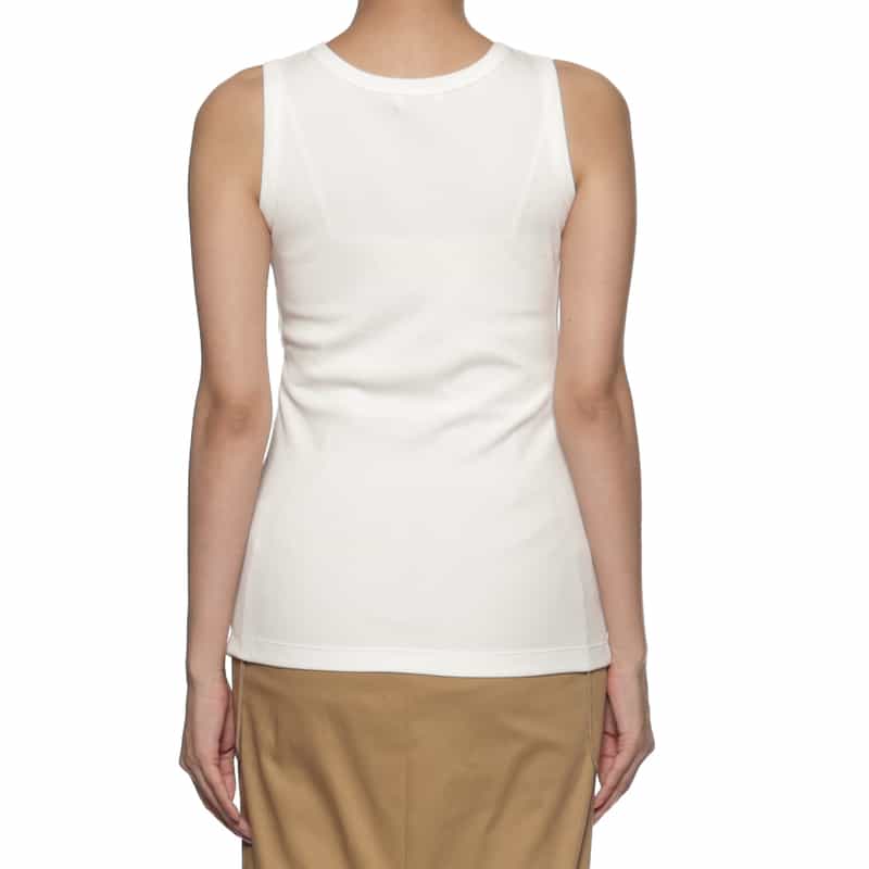 BARNEYS NEW YORK ウォッシャブル カップ付きリブタンクトップ OFF WHITE