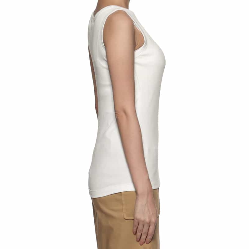 BARNEYS NEW YORK ウォッシャブル カップ付きリブタンクトップ OFF WHITE