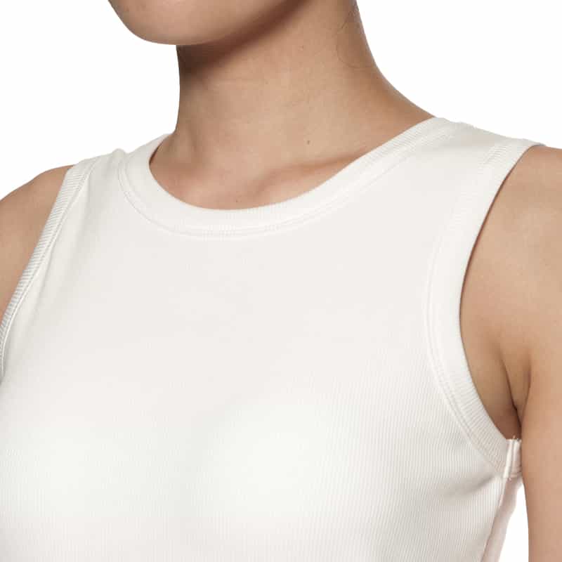 BARNEYS NEW YORK ウォッシャブル カップ付きリブタンクトップ OFF WHITE