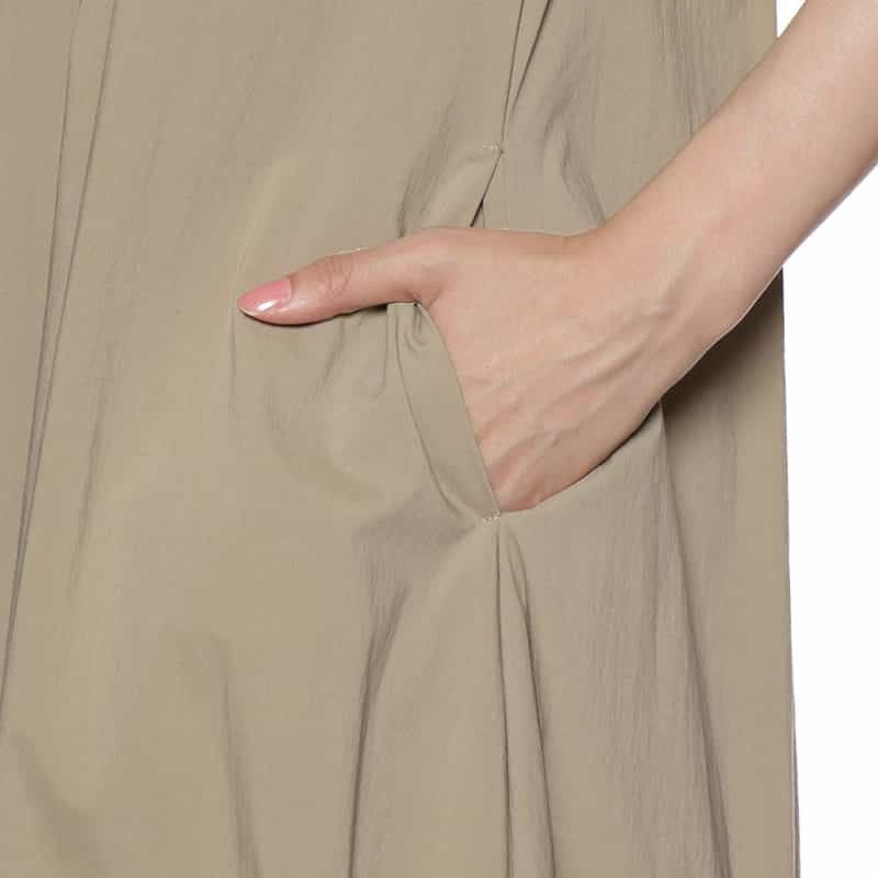 BARNEYS NEW YORK ウォッシャブル ギャザーヘム コクーンドレス BEIGE