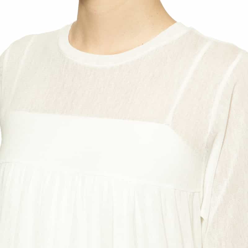 BARNEYS NEW YORK ウォッシャブル メッシュ素材ティアードプルオーバー OFF WHITE